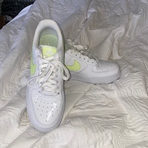 Nike Air Force 1 white barely volt